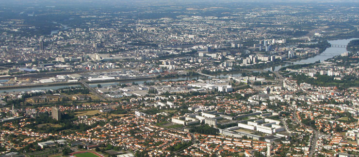 nantes loire vue du ciel avion