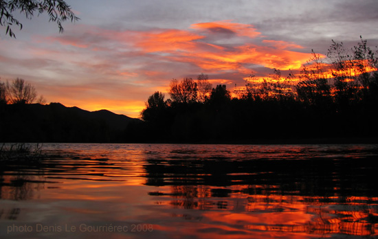 sunset reflections river