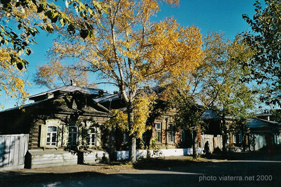 ulan-ude street wooden houses